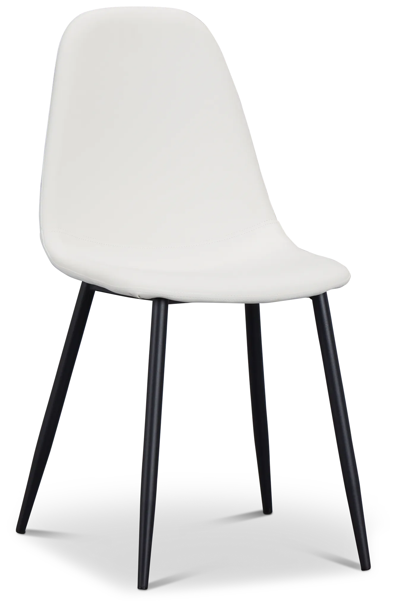 Havana White Micro Upholstered Side Chair W/ Black Legs