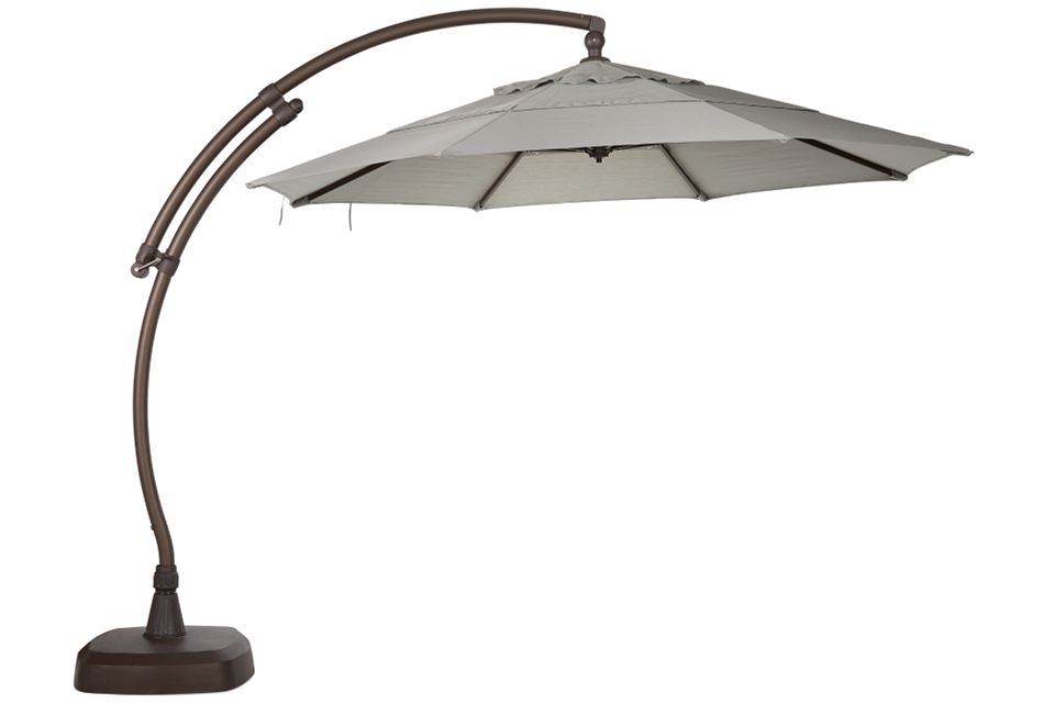 Cayman Gray Cantilever Umbrella Set Outdoor Umbrellas City Furniture