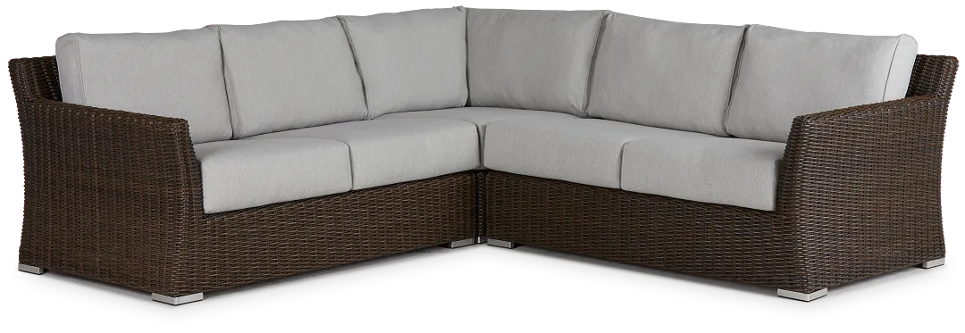 Southport Gray Woven Small Two-arm Sectional