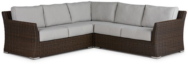 Southport Gray Woven Small Two-arm Sectional (2)