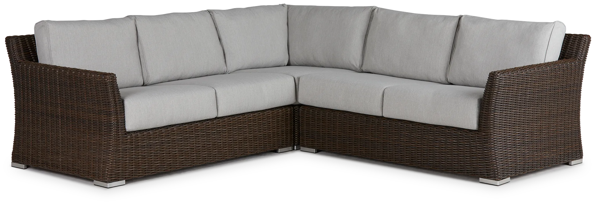 Southport Gray Woven Small Two-arm Sectional