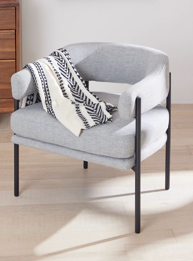Oliver Light Gray Fabric Accent Chair