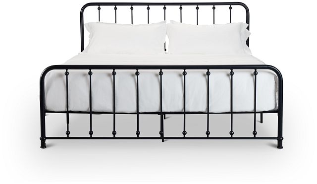 Rory Black Metal Panel Bed