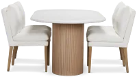 Bryant White Oval Table & 4 Upholstered Chairs