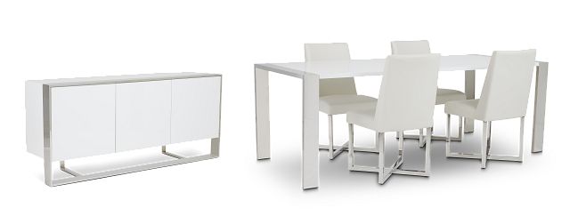 Neo White Rect Dining Room (0)