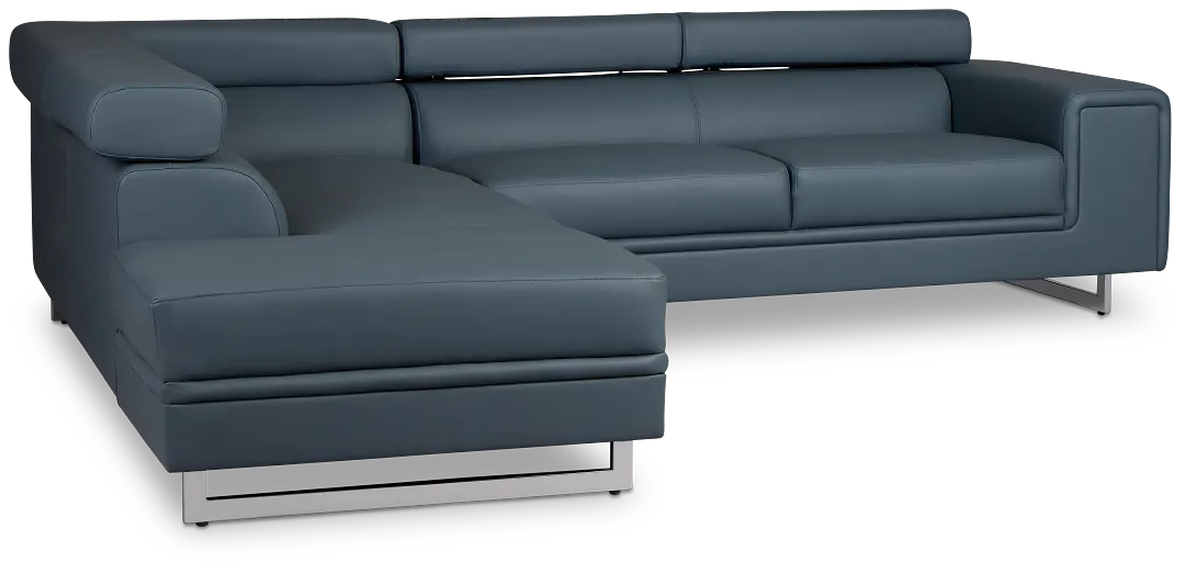 Drew Dark Blue Micro Left Chaise Sectional