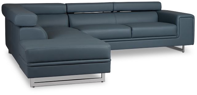 Drew Dark Blue Micro Left Chaise Sectional