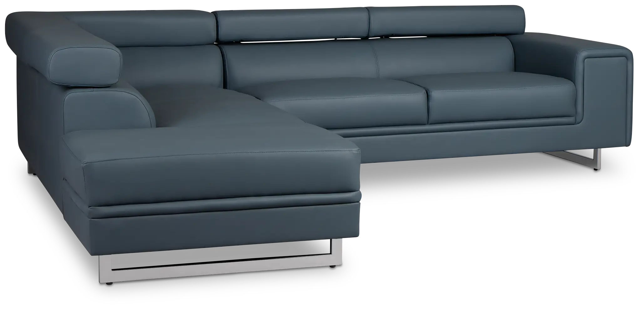 Drew Dark Blue Micro Left Chaise Sectional Drew Dark Blue Micro Left Chaise Sectional