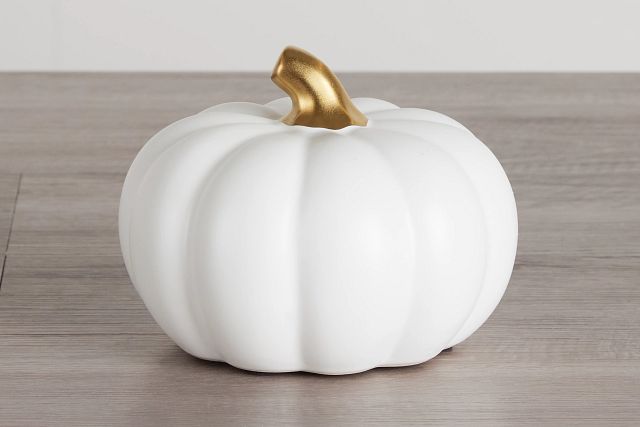 Pumpkin White Small Tabletop Accessory