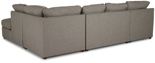 Asheville Brown Fabric Small Right Bumper Sectional