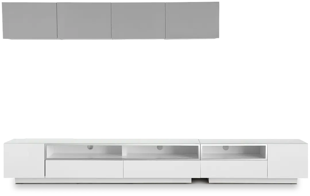 Vancouver 134" White Gray 6-piece Left Modular Entertainment Wall Vancouver 134" White Gray 6-piece Left Modular Entertainment Wall