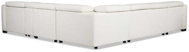 Melody White Storage Medium Left Power Reclining Chaise Sleeper Sect