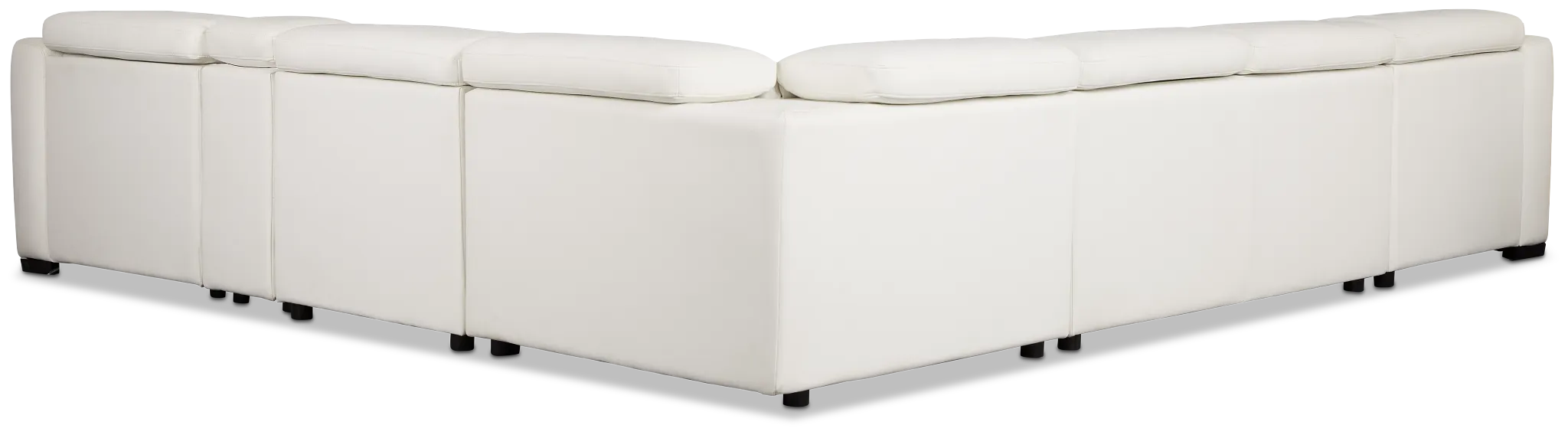 Melody White Storage Medium Left Power Reclining Chaise Sleeper Sect