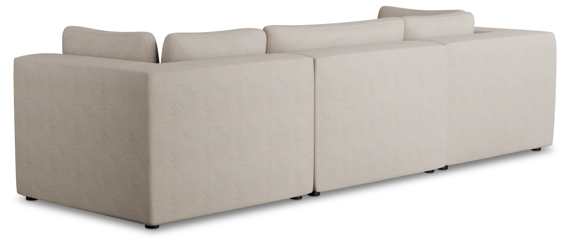 Destin Sutton Beige Fabric 4-piece Bumper Sectional