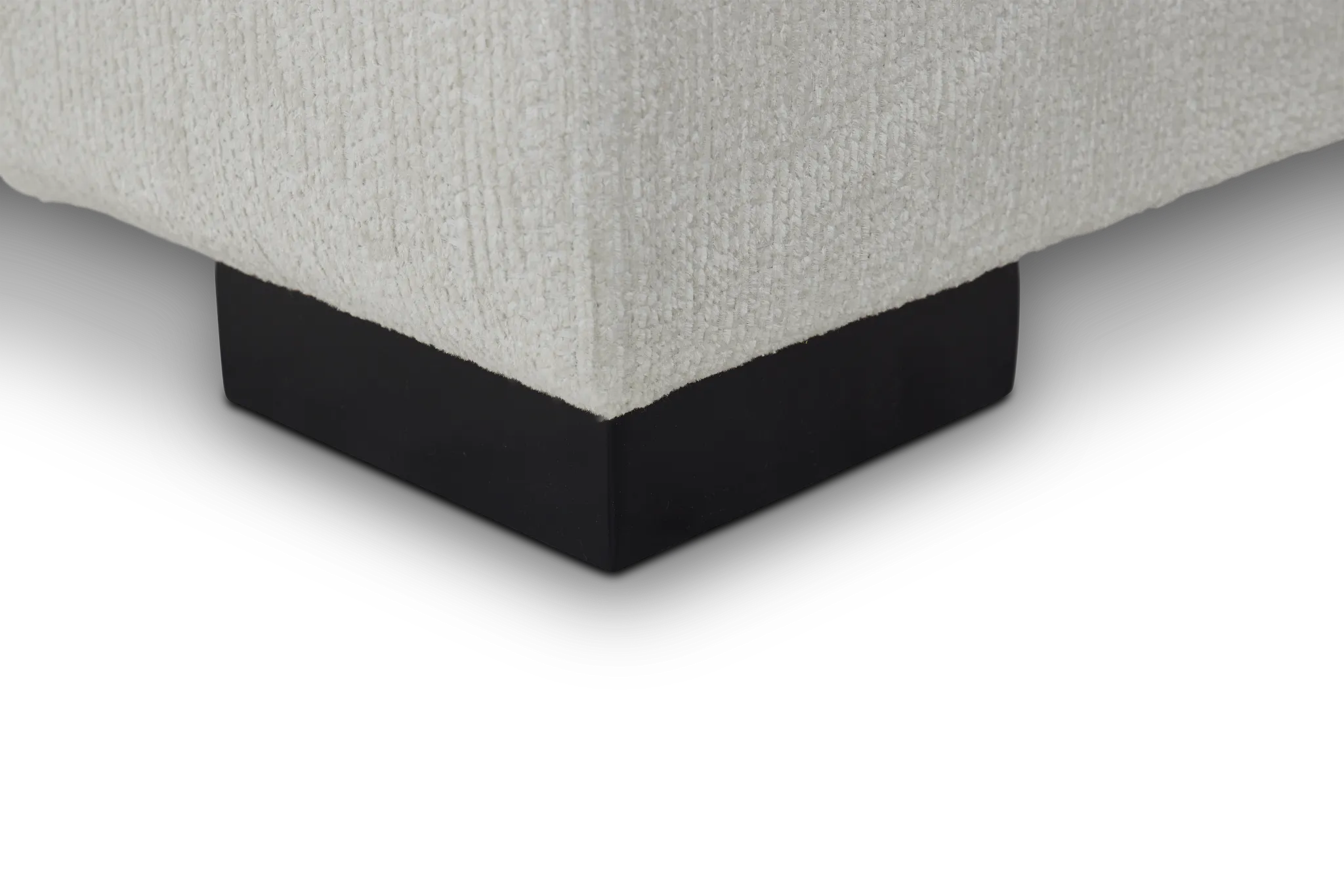 Blakely White Fabric Small Left Bumper Sectional