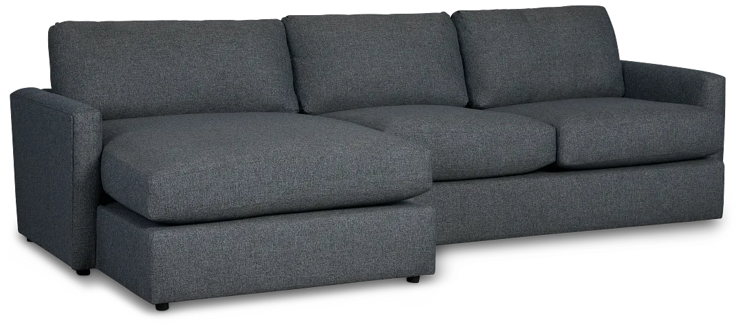 Noah Dark Gray Fabric Small Left Chaise Sectional