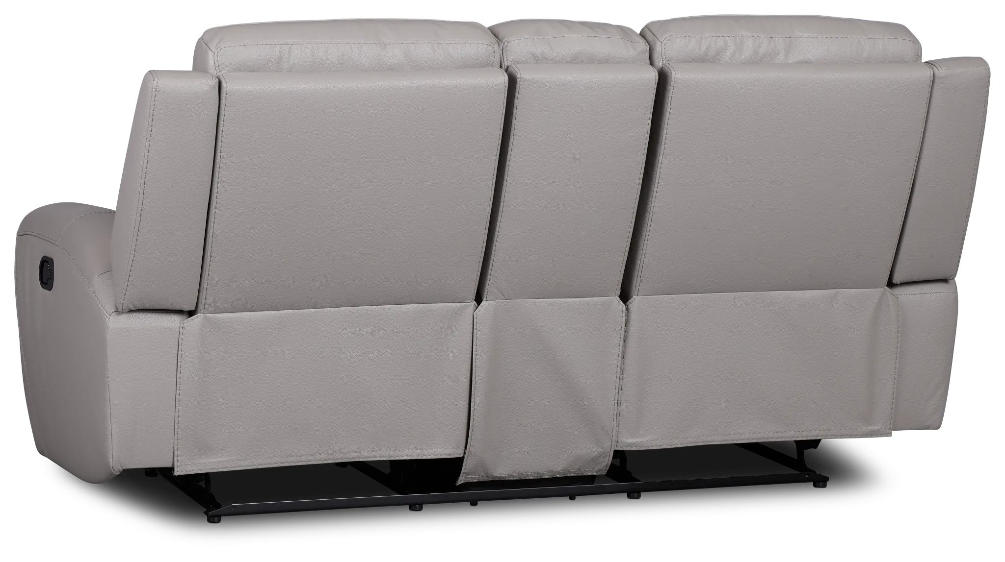 Walker Light Gray Lthr/vinyl Reclining Console Loveseat