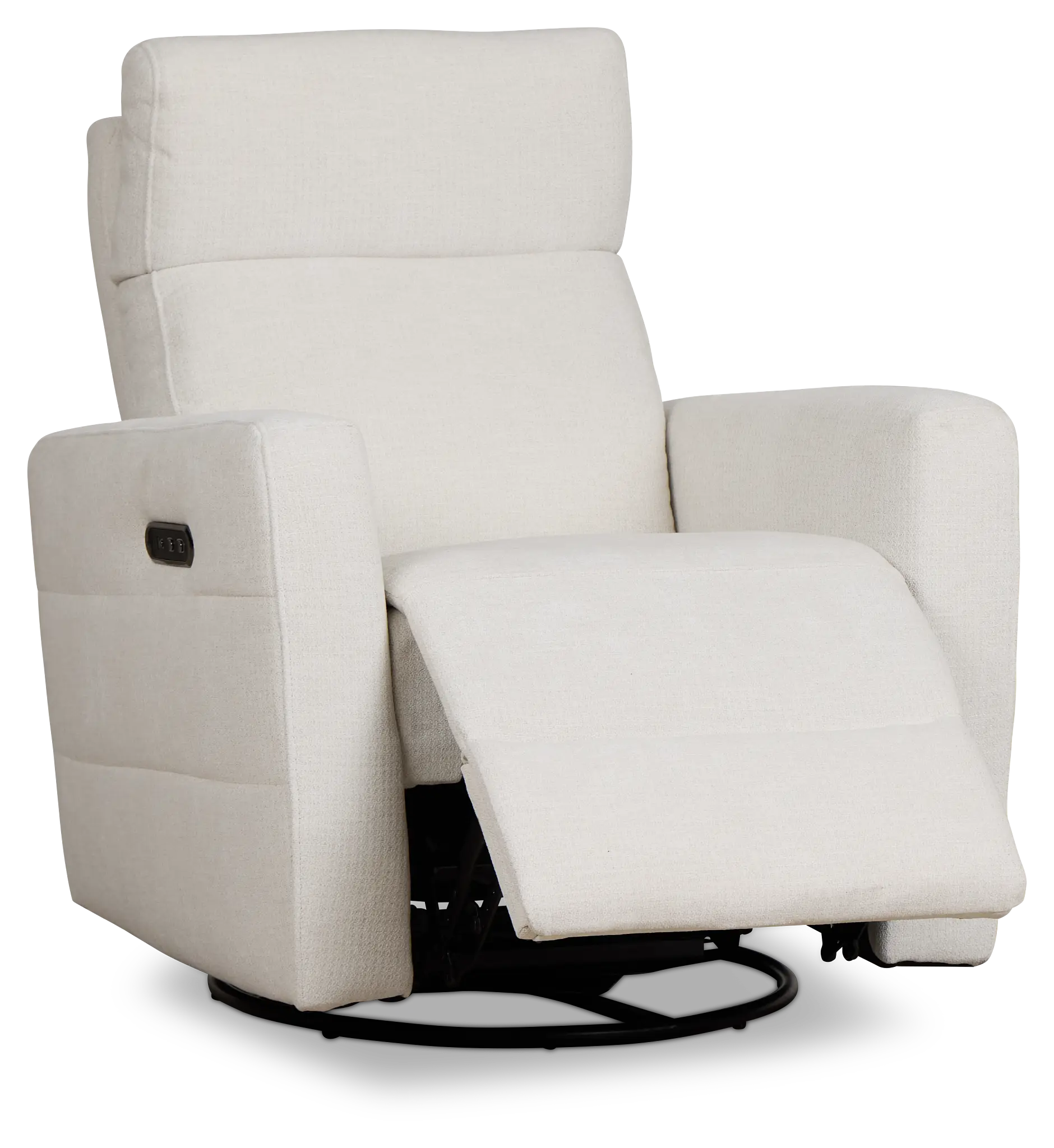 Rae White Fabric Power Swivel Glider Recliner Rae White Fabric Power Swivel Glider Recliner