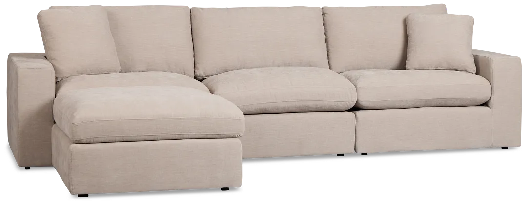 Breeze Taupe Fabric 4-piece Bumper Sectional