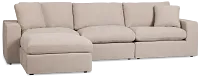 Breeze Taupe Fabric 4-piece Bumper Sectional