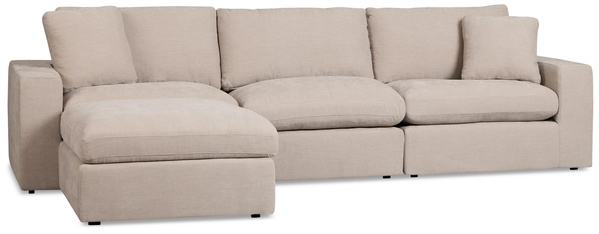 Breeze Taupe Fabric 4-piece Bumper Sectional