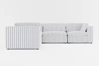 Destin Sea Lane Dark Blue Fabric 5-piece Modular Sectional