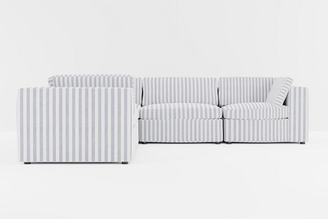 Destin Sea Lane Dark Blue Fabric 5-piece Modular Sectional