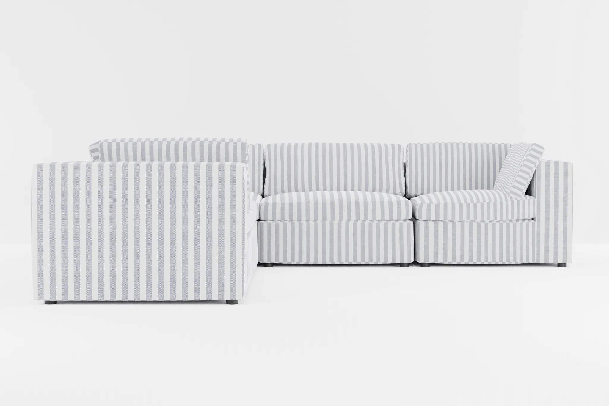 Destin Sea Lane Dark Blue Fabric 5-piece Modular Sectional