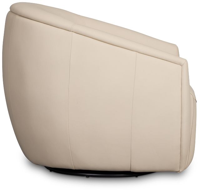 Kellan Ivory Leather Swivel Chair
