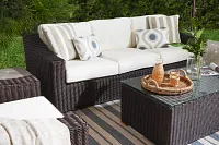 Canyon Dark Brown White Sofa