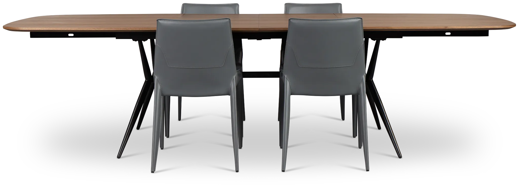 Margo Two-tone Rect Table & 4 Gray Upholstered Chairs