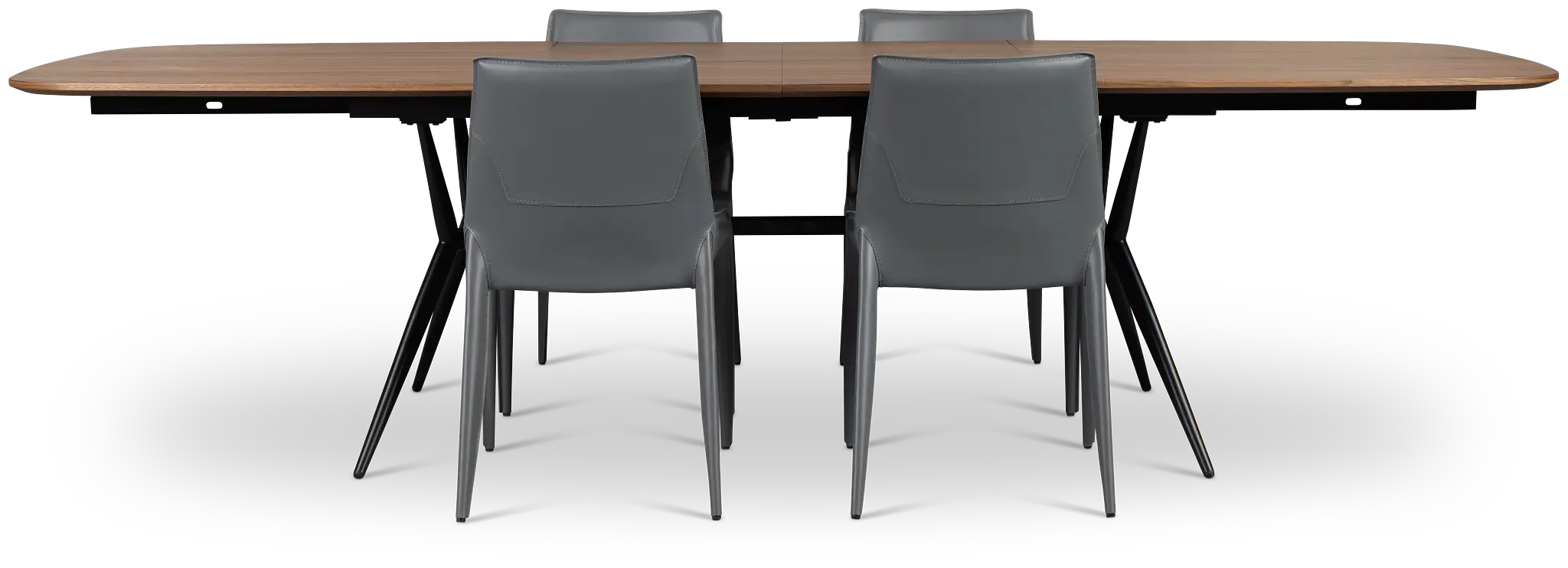 Margo Two-tone Rect Table & 4 Gray Upholstered Chairs Margo Two-tone Rect Table & 4 Gray Upholstered Chairs
