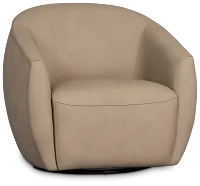 Kellan Taupe Leather Swivel Chair