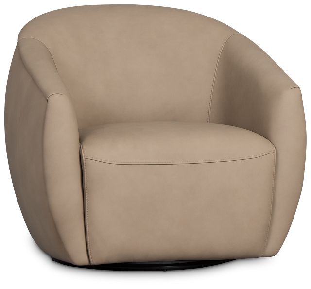Kellan Taupe Leather Swivel Chair