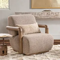 Willy Brown Fabric Swivel Accent Chair