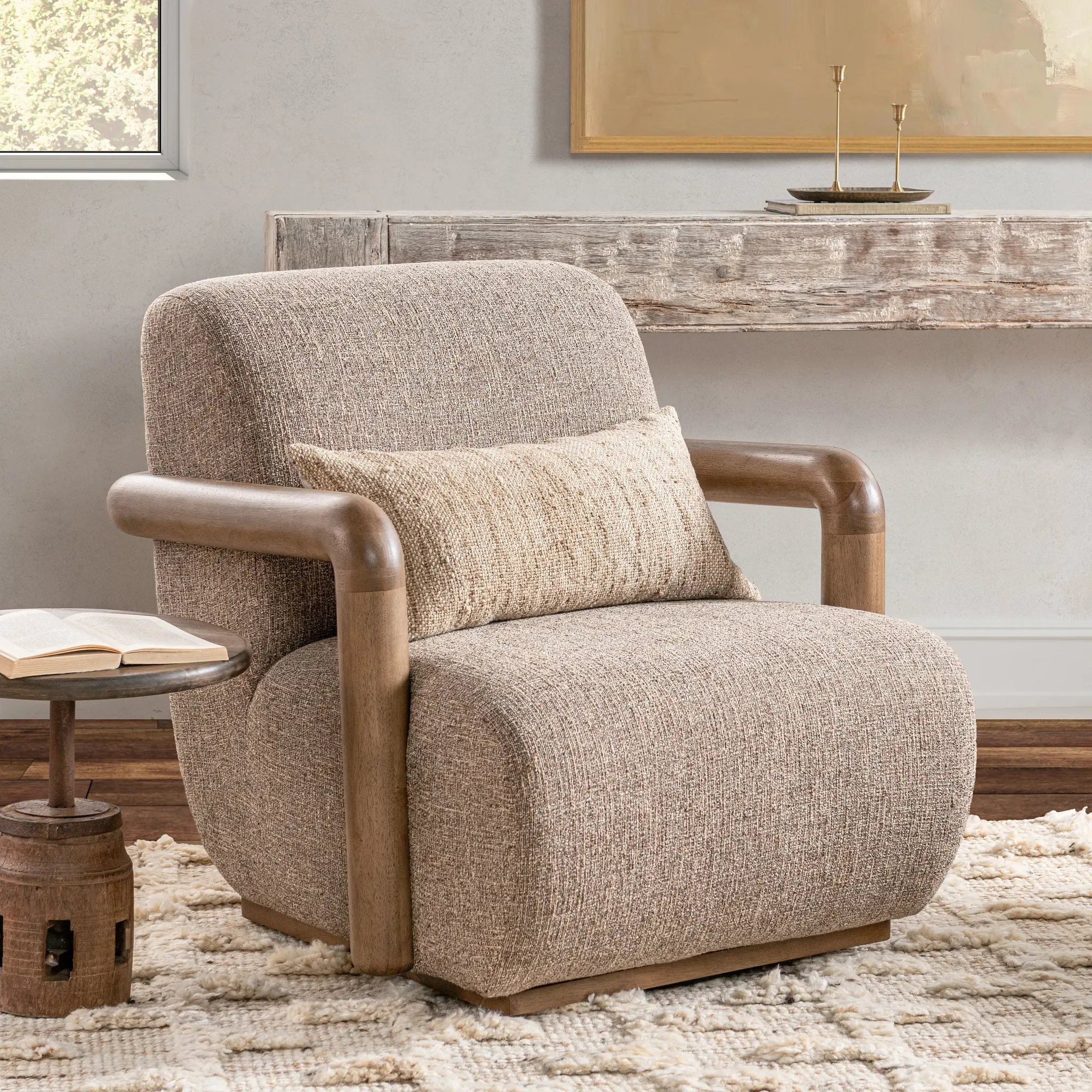 Willy Brown Fabric Swivel Accent Chair Willy Brown Fabric Swivel Accent Chair