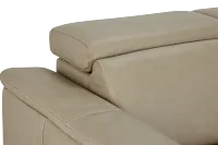 Ainsley Beige Leather Power Reclining Sofa
