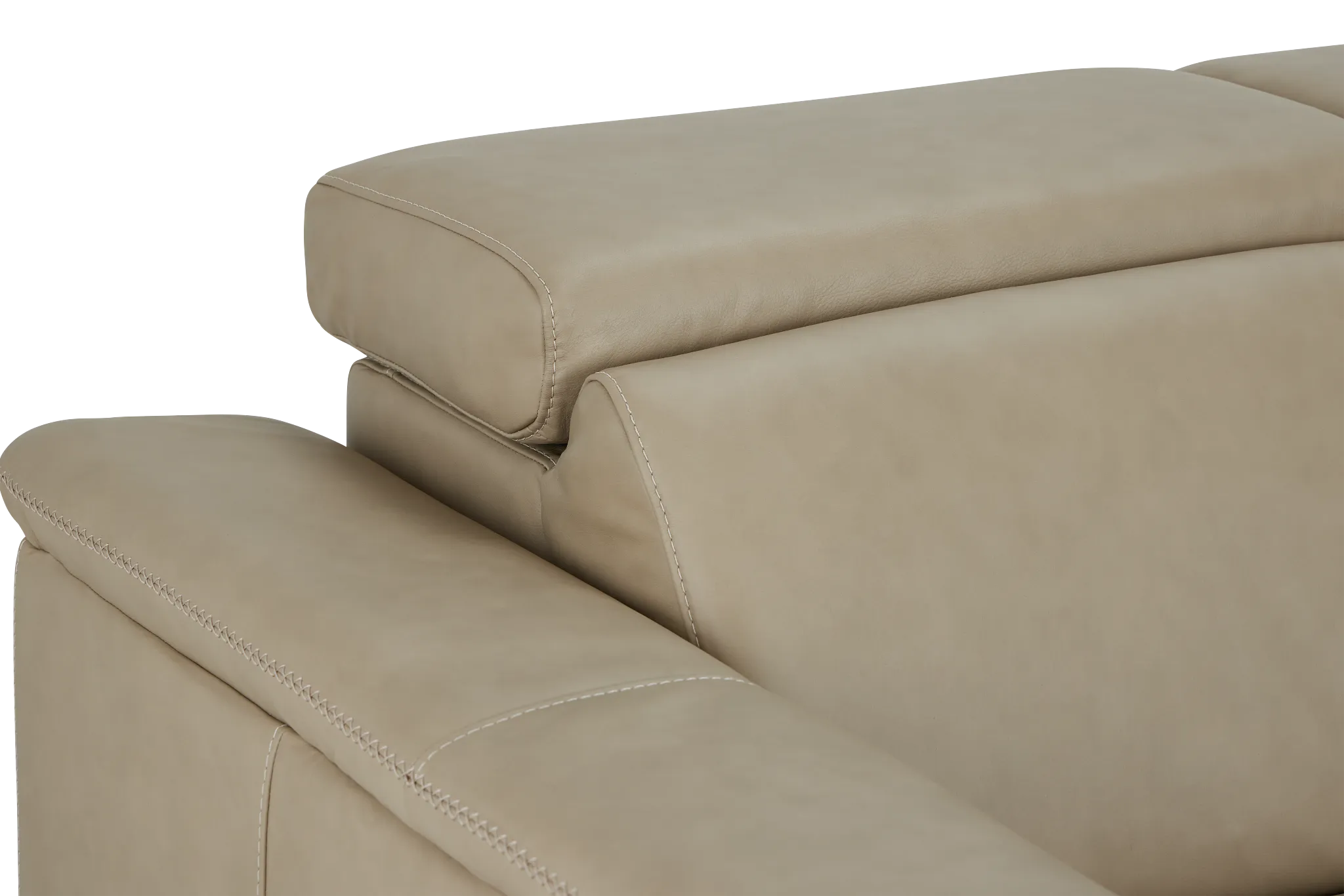 Ainsley Beige Leather Power Reclining Sofa