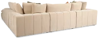 Cruz Light Beige Fabric 5pc Bumper Sectional