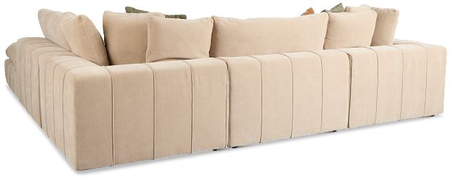 Cruz Light Beige Fabric 5pc Bumper Sectional