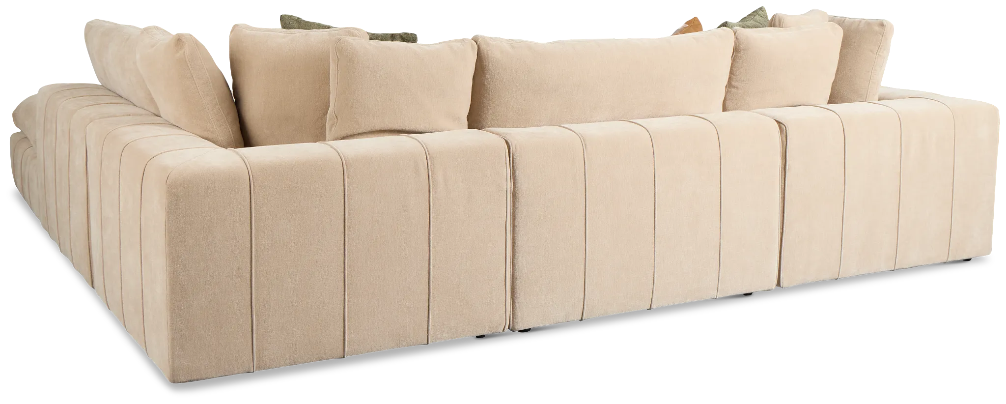 Cruz Light Beige Fabric 5pc Bumper Sectional