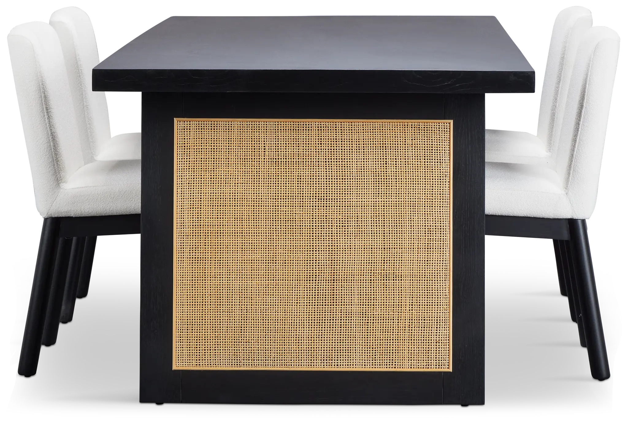 Brisbane Black Rectangular Table & 4 Upholstered Chairs Brisbane Black Rectangular Table & 4 Upholstered Chairs