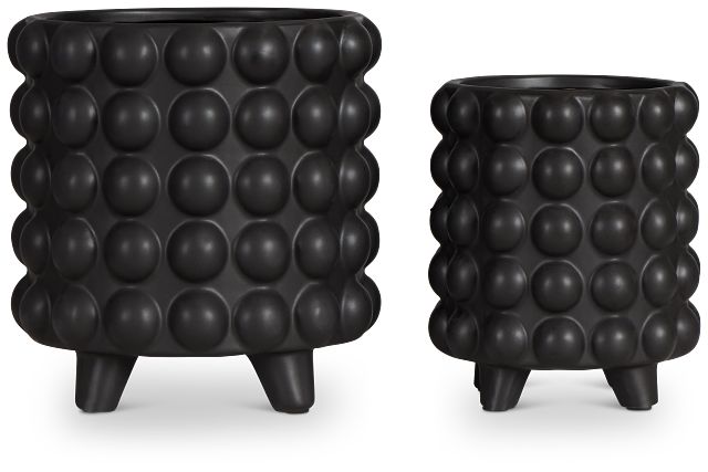 Cappi Black Set Of 2 Planter