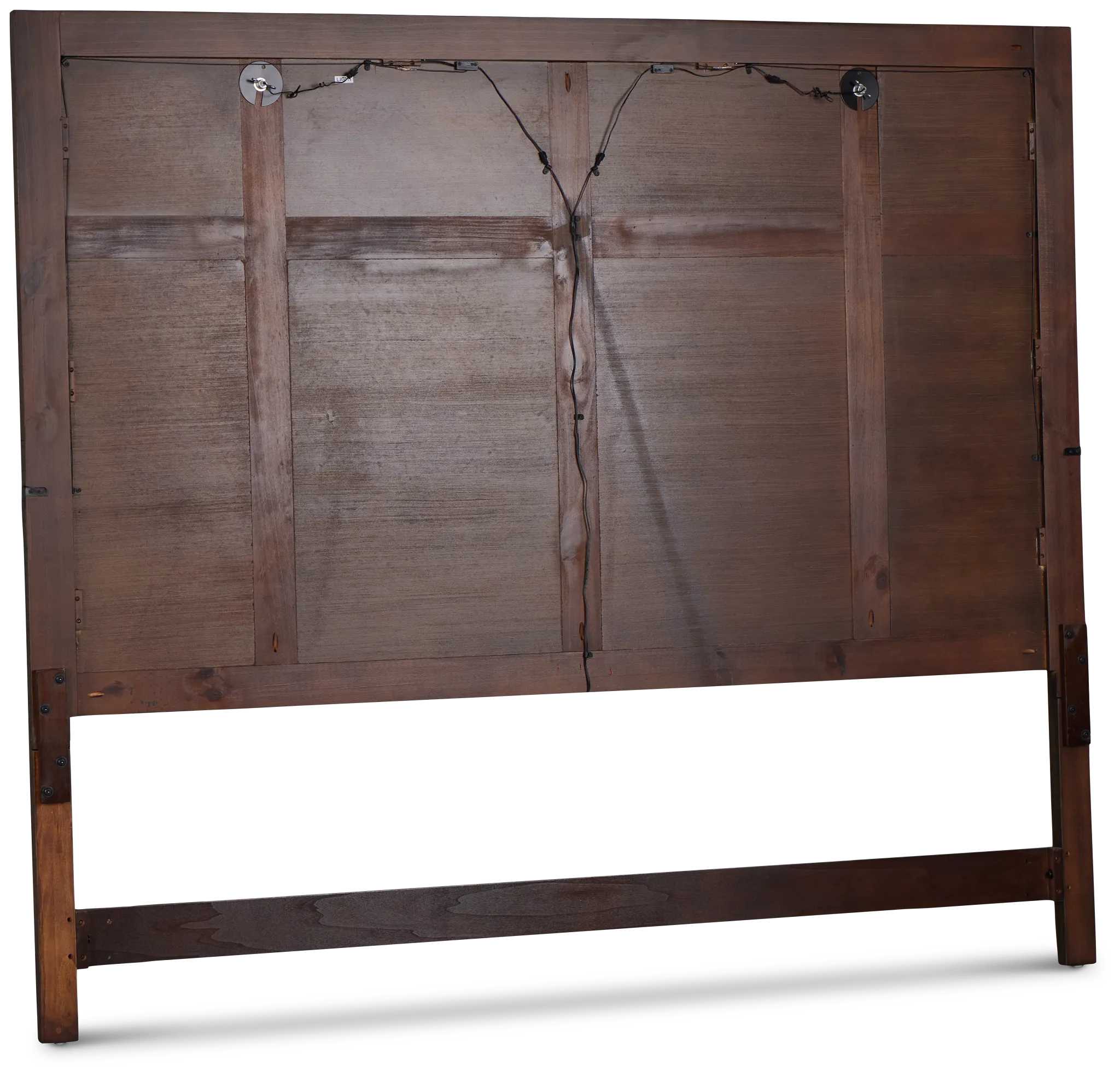 Heron Cove Mid Tone Panel Headboard With Lights