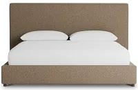 Grayton Merino Brown 54" Upholstered Platform Bed