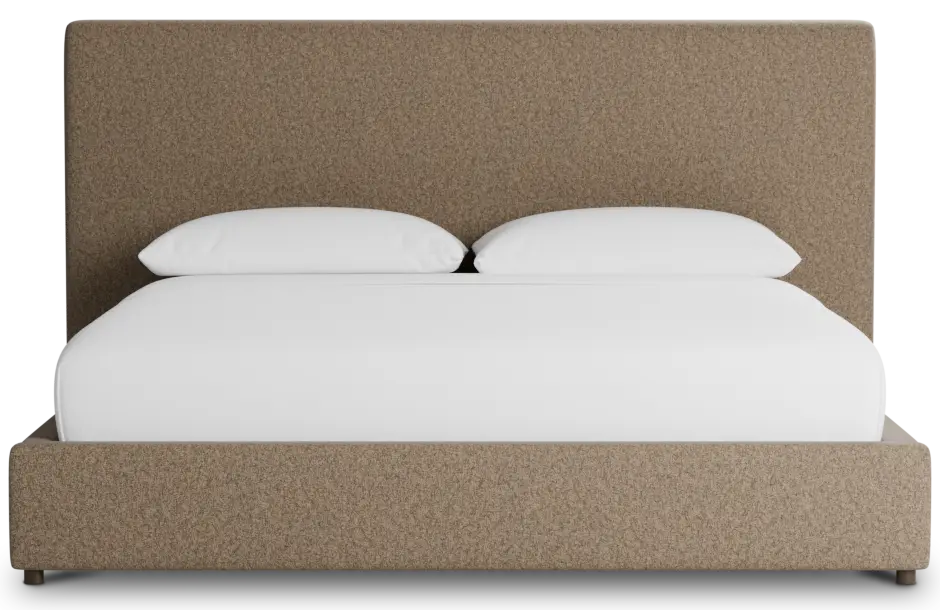 Grayton Merino Brown 54" Upholstered Platform Bed Grayton Merino Brown 54" Upholstered Platform Bed