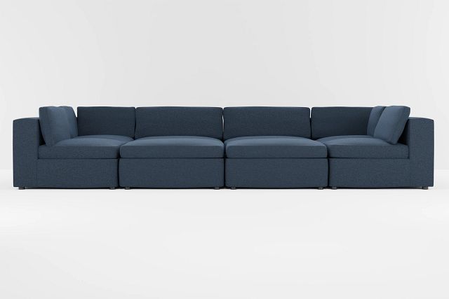 Destin Elite Dark Blue Fabric 8-piece Pit Sectional