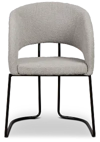 Merrick Gray Round Upholstered Side Chair