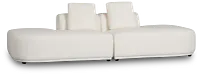 Catalina White Fabric 2-piece Modular Sofa
