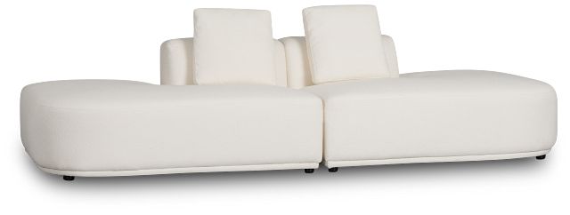 Catalina White Fabric 2-piece Modular Sofa